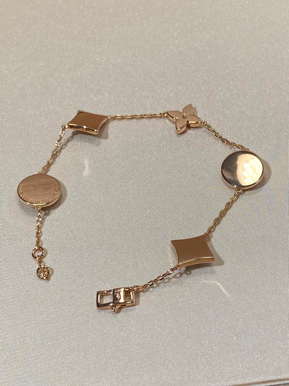 [Riva Jewelry]STERN- UND SONNENARMBAND MIT 5 MOTIVEN AUS MOP ROSÉGOLD