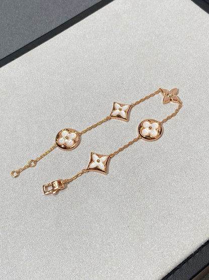 [Riva Jewelry]STERN- UND SONNENARMBAND MIT 5 MOTIVEN AUS MOP ROSÉGOLD