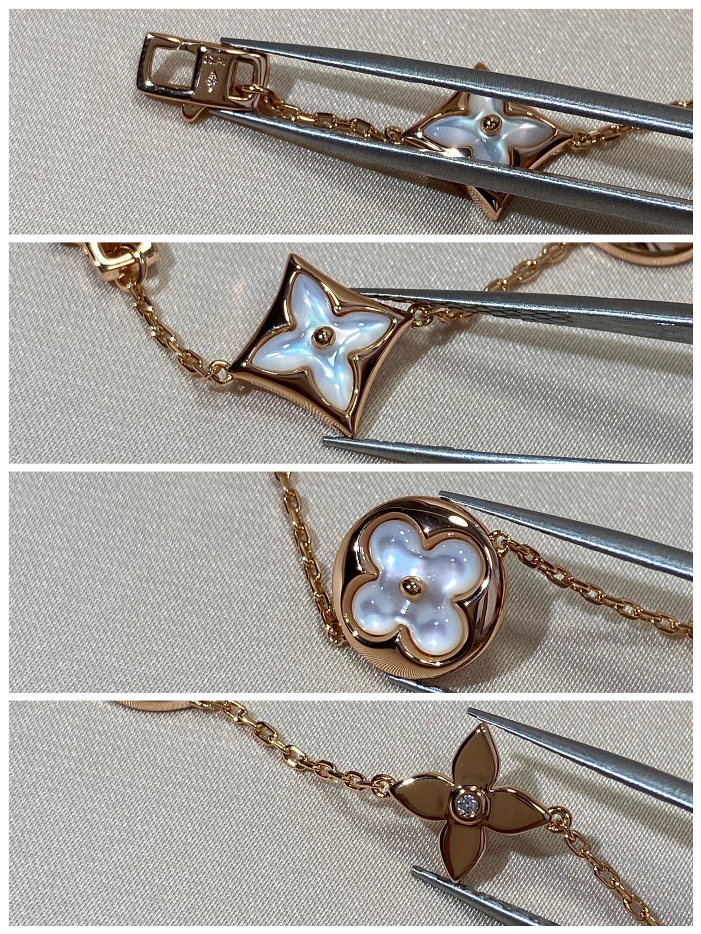 [Riva Jewelry]STERN- UND SONNENARMBAND MIT 5 MOTIVEN AUS MOP ROSÉGOLD