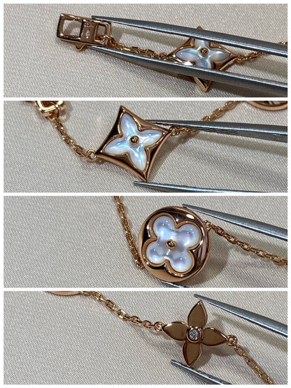 [Riva Jewelry]STERN- UND SONNENARMBAND MIT 5 MOTIVEN AUS MOP ROSÉGOLD