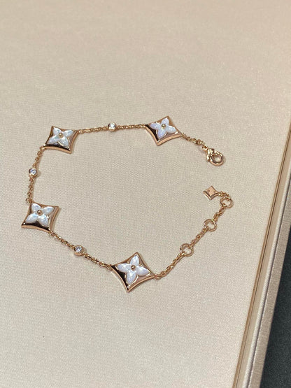 [Riva Jewelry]ARMBAND "STAR 4 MOTIF MOP DIAMOND ROSE GOLD"