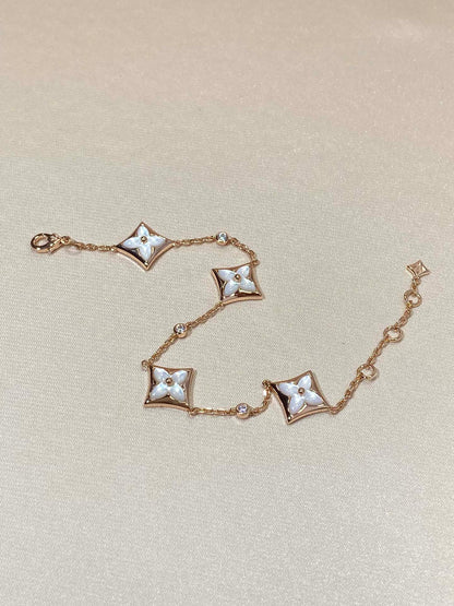 [Riva Jewelry]ARMBAND "STAR 4 MOTIF MOP DIAMOND ROSE GOLD"