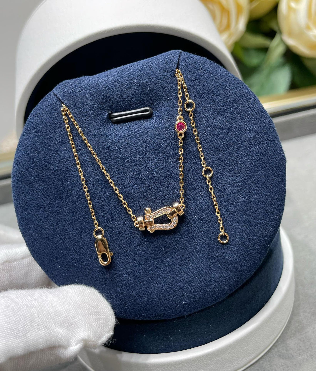 [Riva Jewelry ]FORCE 10 DIAMOND PINK GOLD NECKLACE