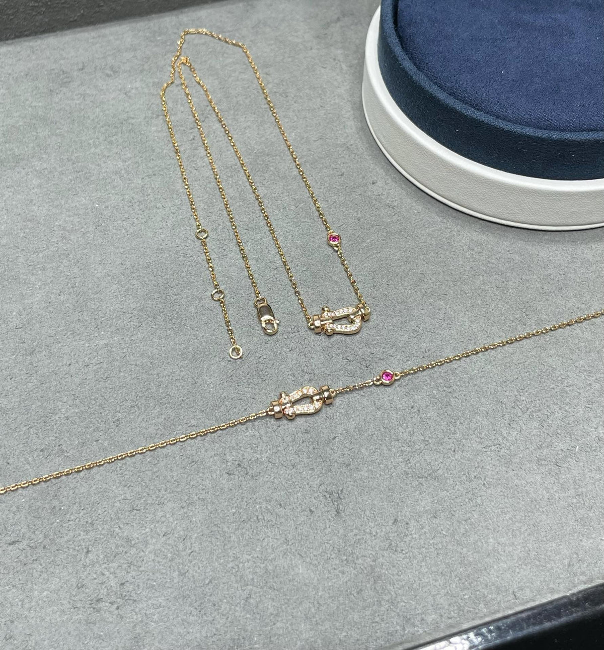 [Riva Jewelry ]FORCE 10 DIAMOND PINK GOLD NECKLACE