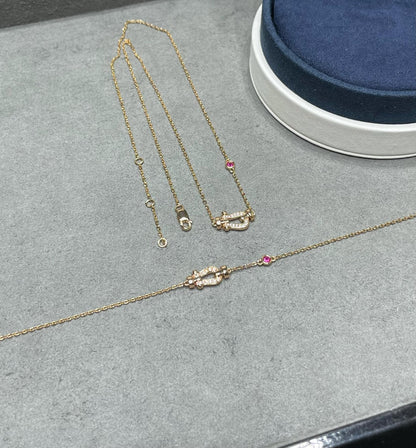 [Riva Jewelry ]FORCE 10 DIAMOND PINK GOLD NECKLACE
