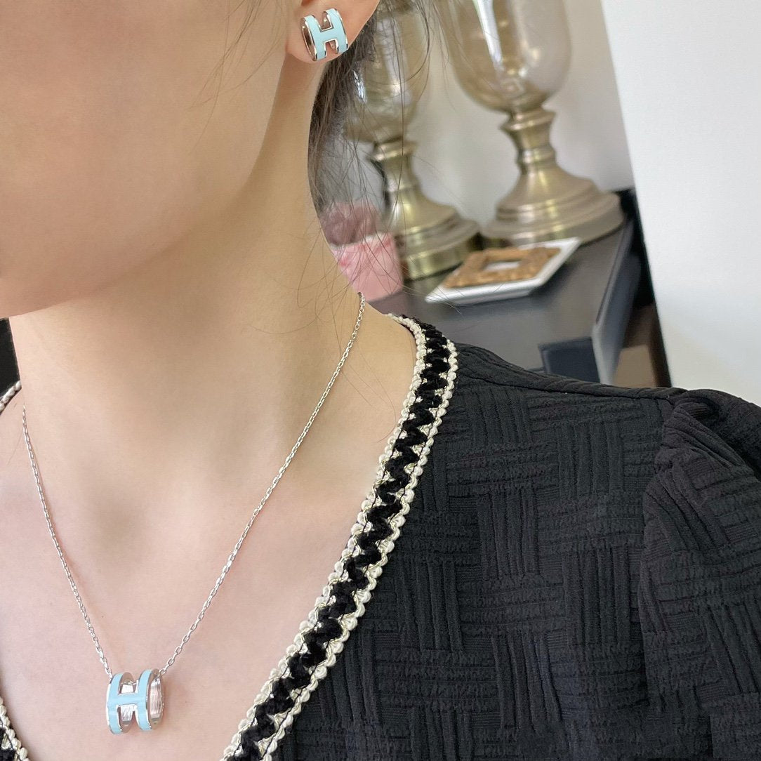 [Riva Jewelry]POP H HALSKEtte HIMMELBLAU