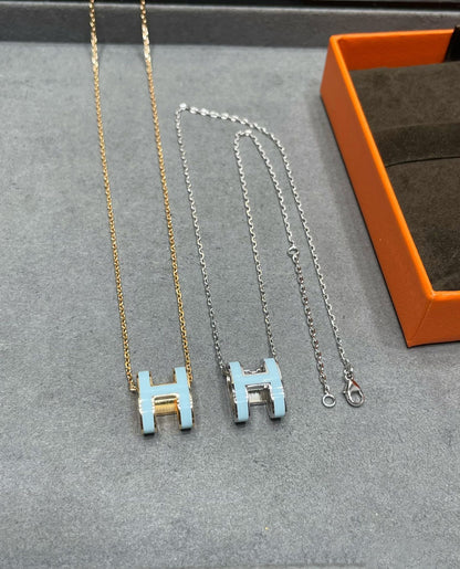 [Riva Jewelry ]POP H SKY BLUE NECKLACE