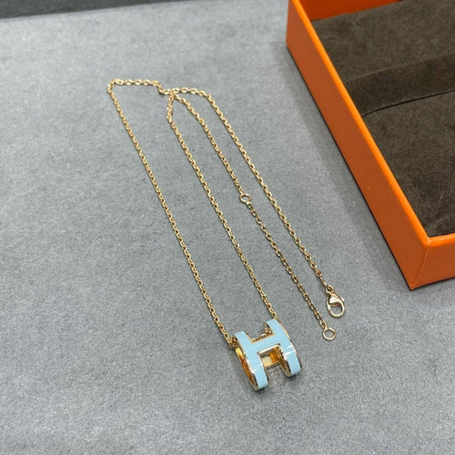[Riva Jewelry]POP H SKY BLUE NECKLACE