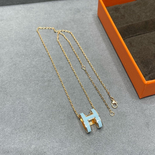 [Riva Jewelry ]POP H SKY BLUE NECKLACE