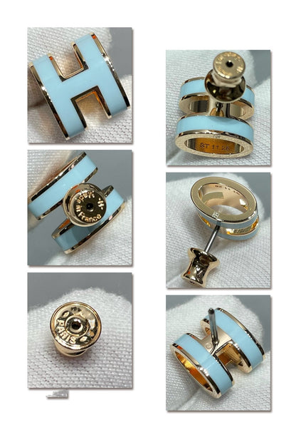 [Riva Jewelry]POP H HIMMELBLAUE OHRSTECKER