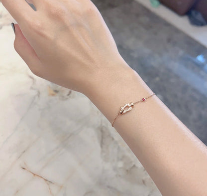 [Riva Jewelry ]FORCE 10 DIAMOND CHAIN LINK PINK GOLD BRACELET