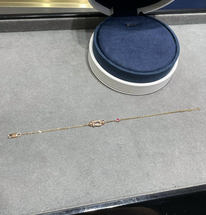 [Riva Jewelry ]FORCE 10 DIAMOND CHAIN LINK PINK GOLD BRACELET