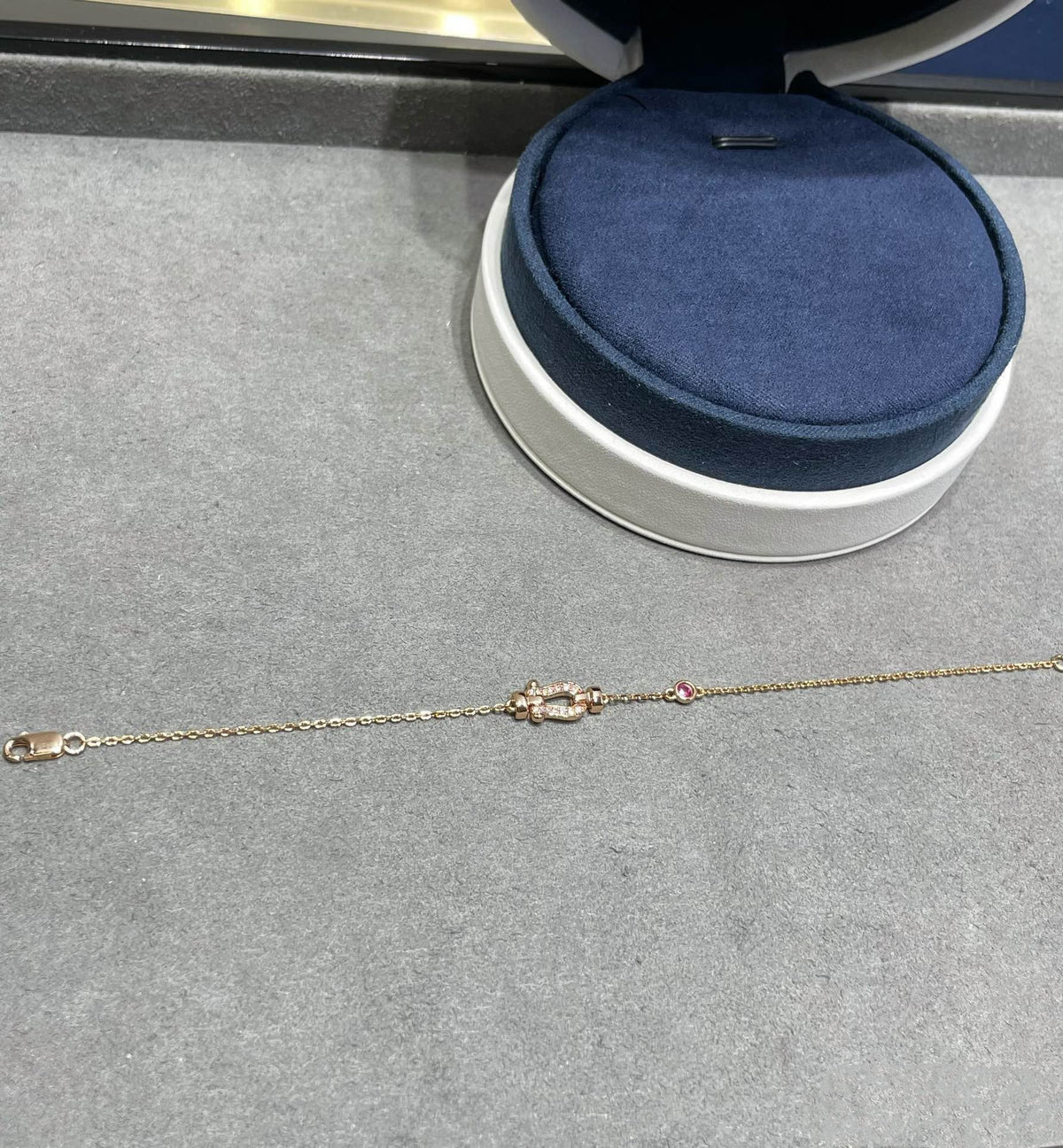 [Riva Jewelry ]FORCE 10 DIAMOND CHAIN LINK PINK GOLD BRACELET