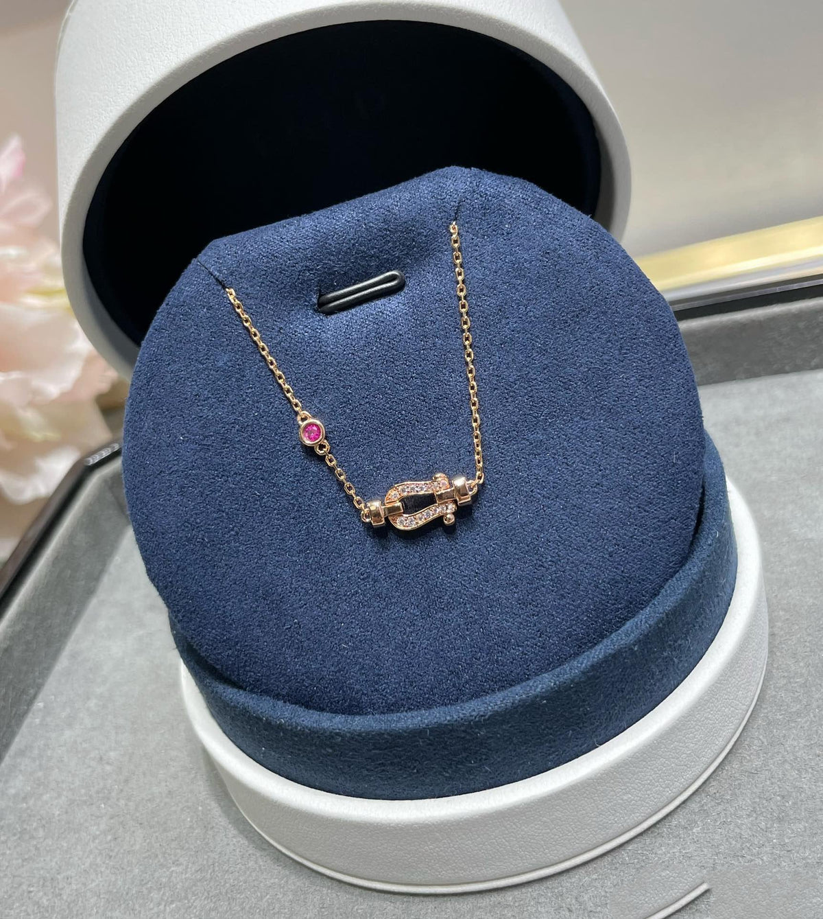 [Riva Jewelry ]FORCE 10 DIAMOND CHAIN LINK PINK GOLD BRACELET