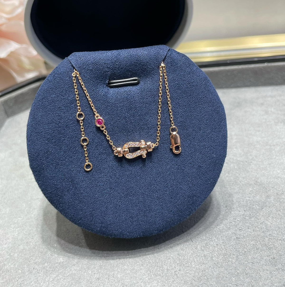[Riva Jewelry ]FORCE 10 DIAMOND CHAIN LINK PINK GOLD BRACELET