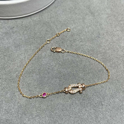 [Riva Jewelry ]FORCE 10 DIAMOND CHAIN LINK PINK GOLD BRACELET