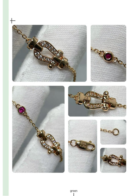 [Riva Jewelry ]FORCE 10 DIAMOND CHAIN LINK PINK GOLD BRACELET