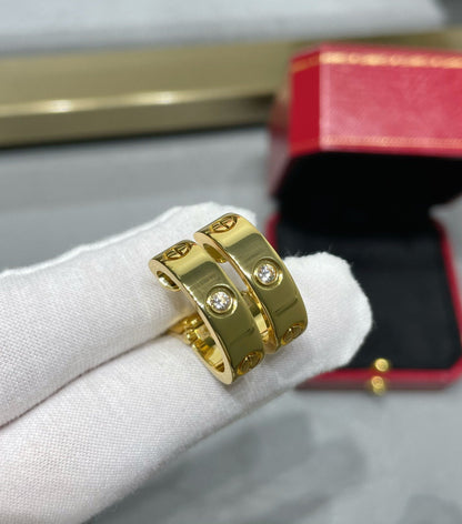 [Riva Jewelry ]LOVE 5.5MM 1 DIAMOND EARRINGS