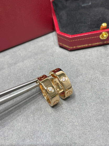 [Riva Jewelry ]LOVE 5.5MM 1 DIAMOND EARRINGS
