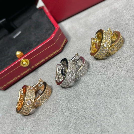[Riva Jewelry ]LOVE 5.5MM DIAMOND PAVED EARRINGS