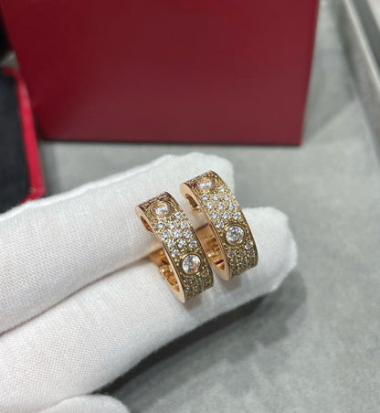 [Riva Jewelry ]LOVE 5.5MM DIAMOND PAVED EARRINGS