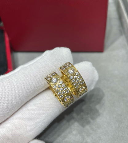 [Riva Jewelry ]LOVE 5.5MM DIAMOND PAVED EARRINGS