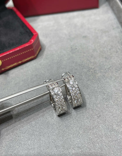 [Riva Jewelry ]LOVE 5.5MM DIAMOND PAVED EARRINGS