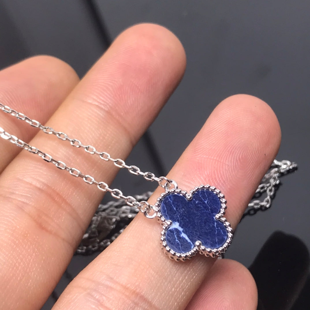 [Riva Jewelry ]CLOVER PIETERSITE SILVER LONG NECKLACE