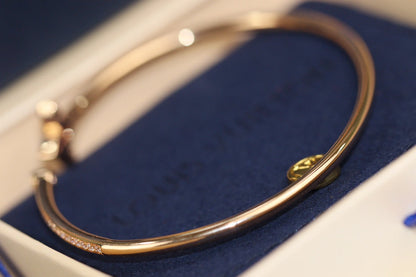 [Riva Jewelry]IDYLLE ROSE GOLD OPEN BRACELET DIAMOND PAVED