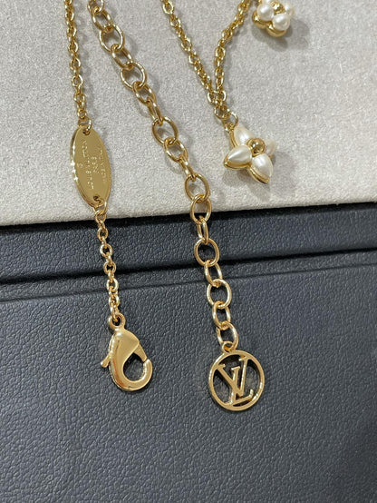 [Riva Jewelry ]FLOWERGRAM GOLD MOP DOUBLE ROW NECKLACE
