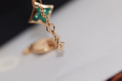 [Riva Jewelry ]STAR AND SUN 4 MOTIF PINK GOLD MALACHITE BRACELET