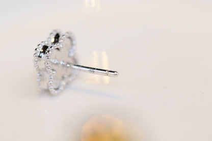 [Riva Jewelry ]CLOVER MINI TURQUOISE SILVER STUD EARRINGS