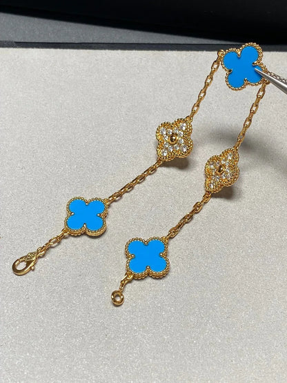 [Riva Jewelry ] CLOVER 5 MOTIF BLUE AGATE BRACELET COLLECTION
