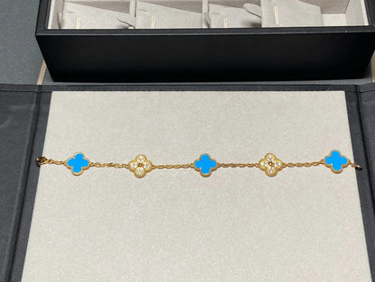 [Riva Jewelry ] CLOVER 5 MOTIF BLUE AGATE BRACELET COLLECTION