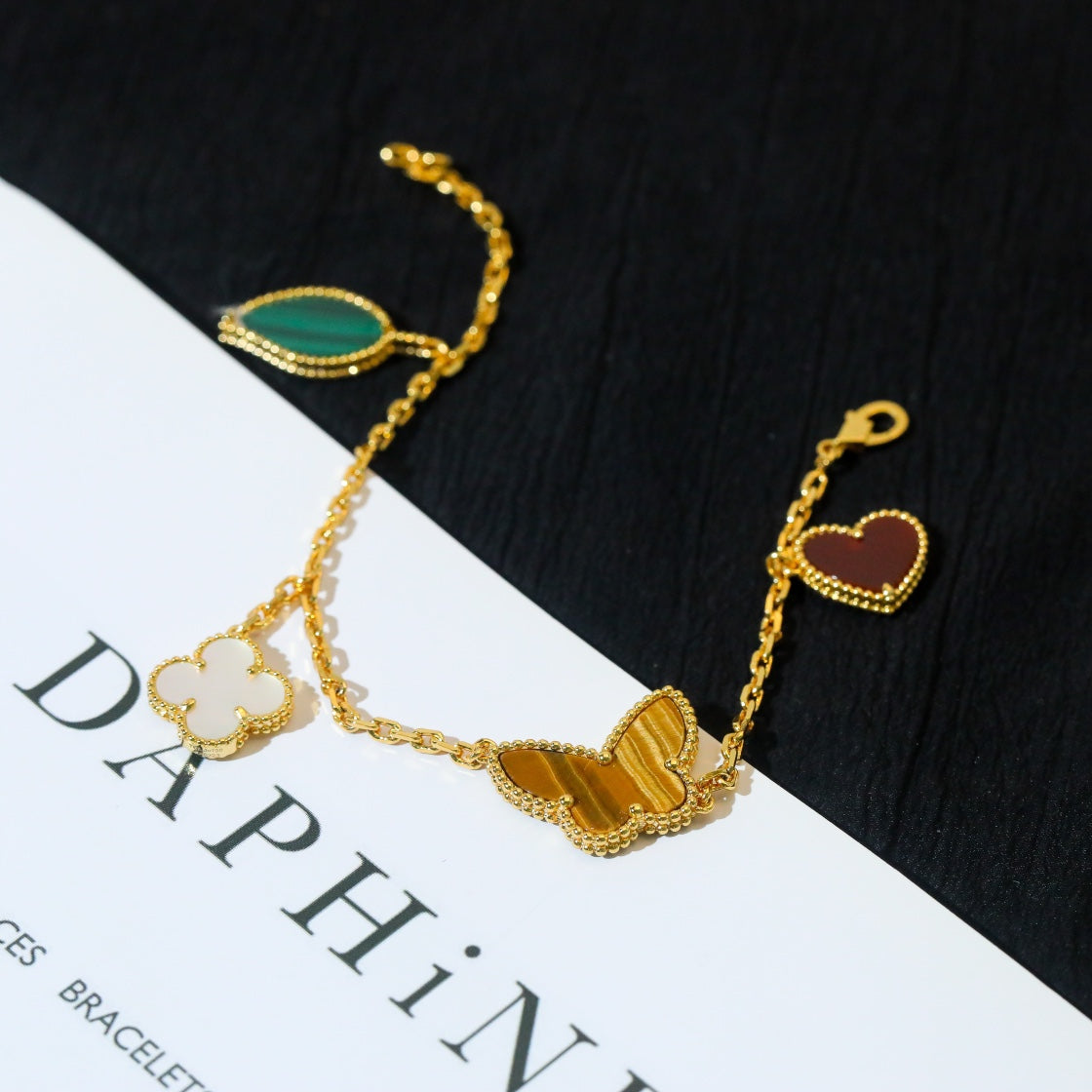 [Riva Jewelry ]LUCKY SPRING 5 MOTIF GOLD BRACELET