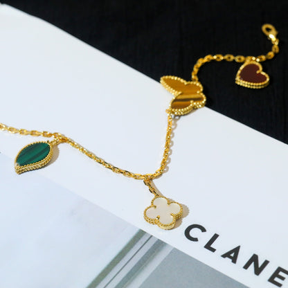 [Riva Jewelry ]LUCKY SPRING 5 MOTIF GOLD BRACELET