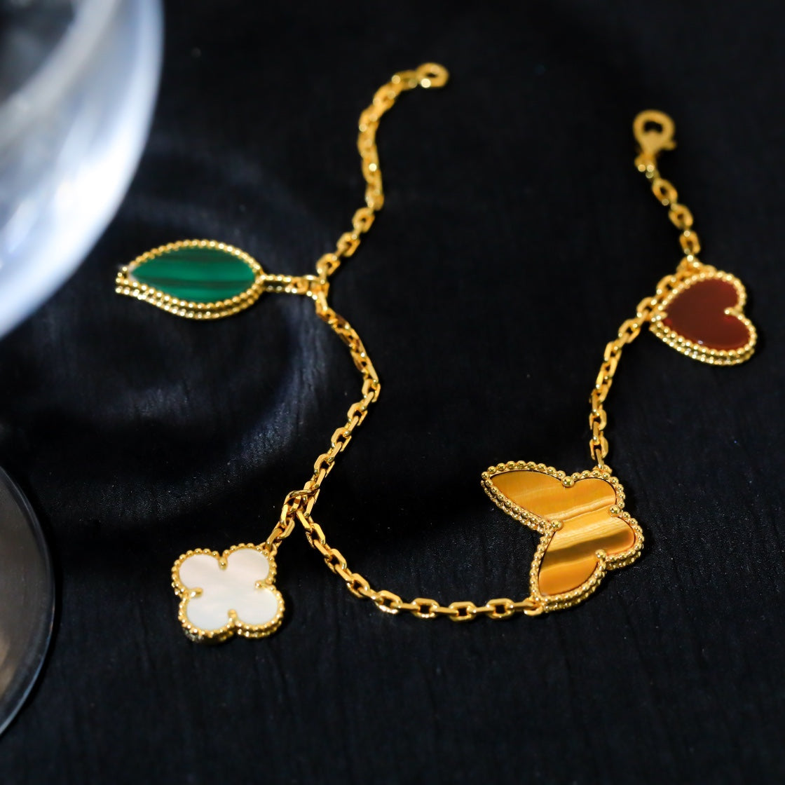 [Riva Jewelry ]LUCKY SPRING 5 MOTIF GOLD BRACELET