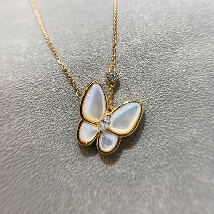 [Riva Jewelry ]BUTTERFLY MOP DIAMOND NECKLACE