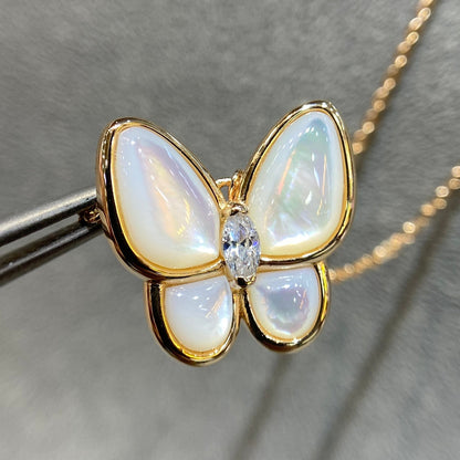 [Riva Jewelry ]BUTTERFLY MOP DIAMOND NECKLACE