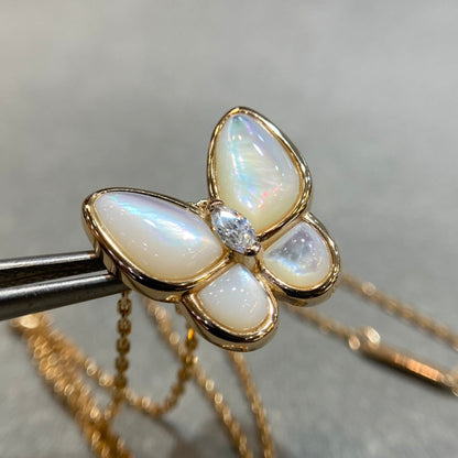 [Riva Jewelry ]BUTTERFLY MOP DIAMOND NECKLACE