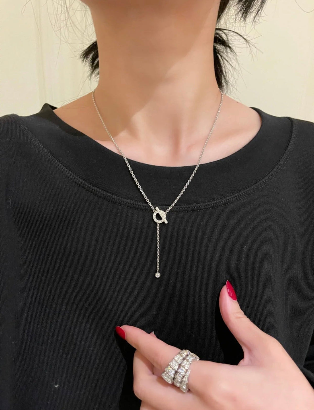 [Riva Jewelry ]FINESSE SILVER DIAMOND NECKLACE