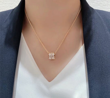 [Riva Jewelry ]BEE LOVE DIAMOND PAVED 3 ROW NECKLACE