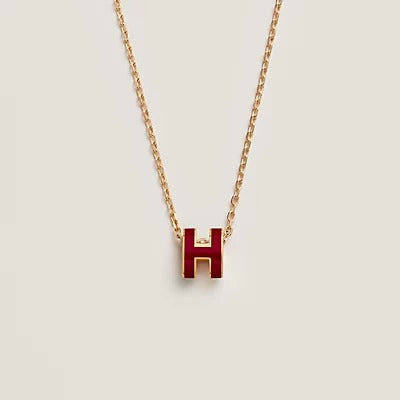 [Riva Jewelry ]HM CLIC RED ENAMEL GOLD NECKLACE