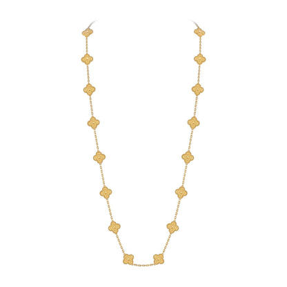 [Riva Jewelry]クラシック20モチーフ ラッキークローバー ロングネックレス ゴールドコレクション