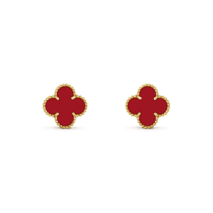 [Riva Jewelry ]CLOVER MINI 9.5MM CARNELIAN EARRINGS