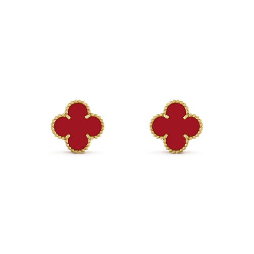 [Riva Jewelry ]CLOVER MINI 9.5MM CARNELIAN EARRINGS