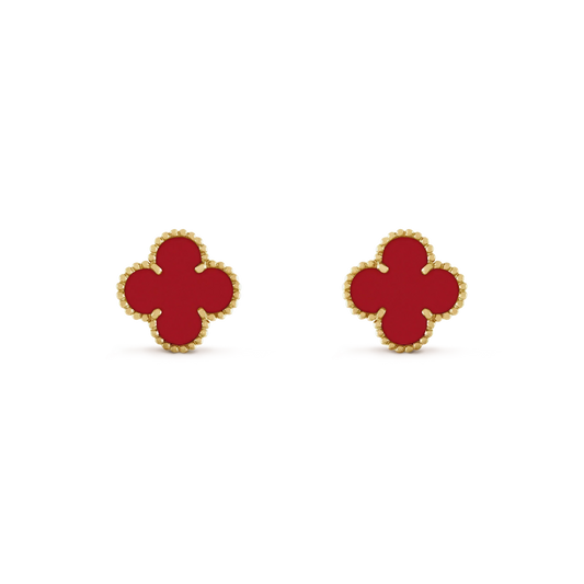 [Riva Jewelry ]CLOVER MINI 9.5MM CARNELIAN EARRINGS