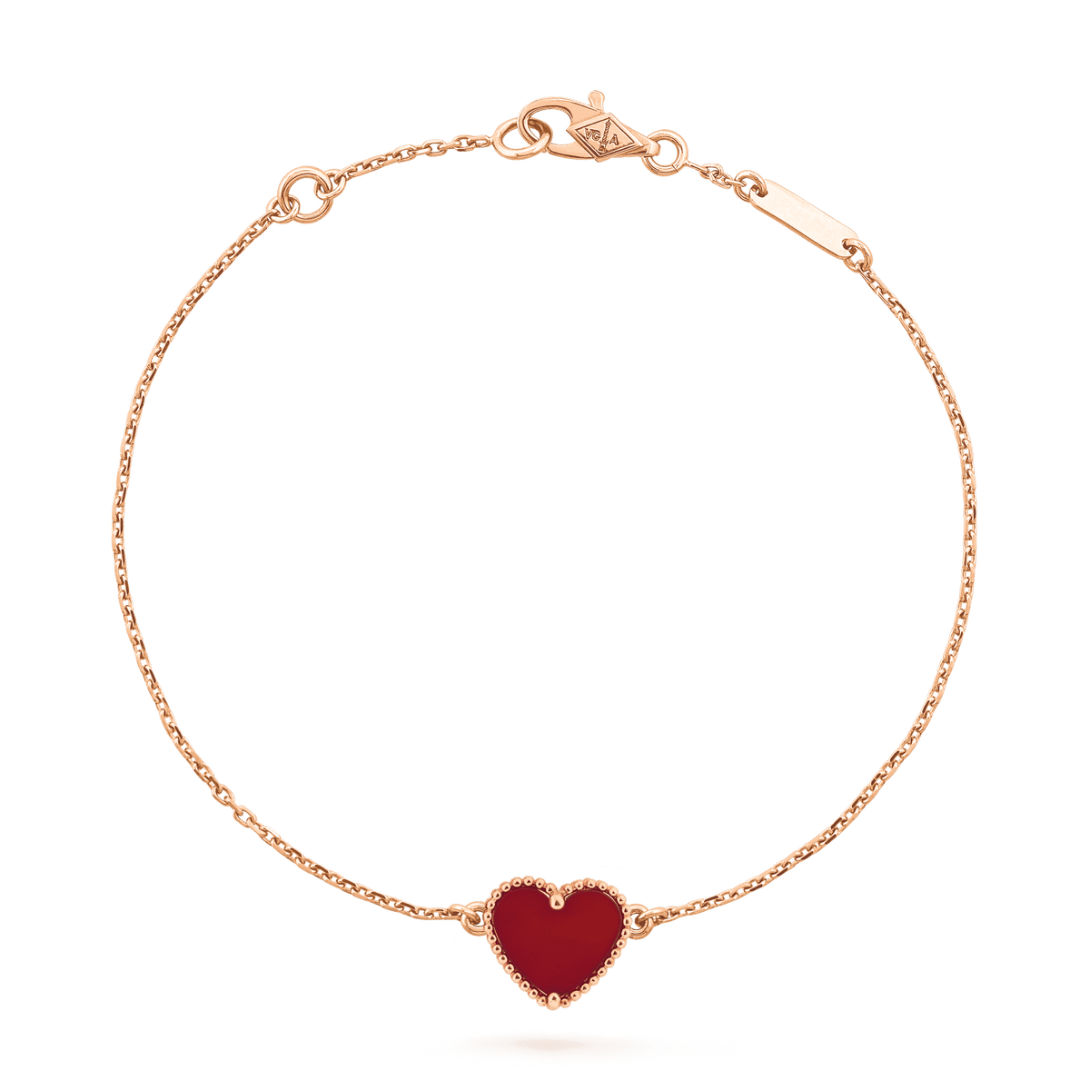 [Riva Jewelry ]HEART CARNELIAN PINK GOLD BRACELET