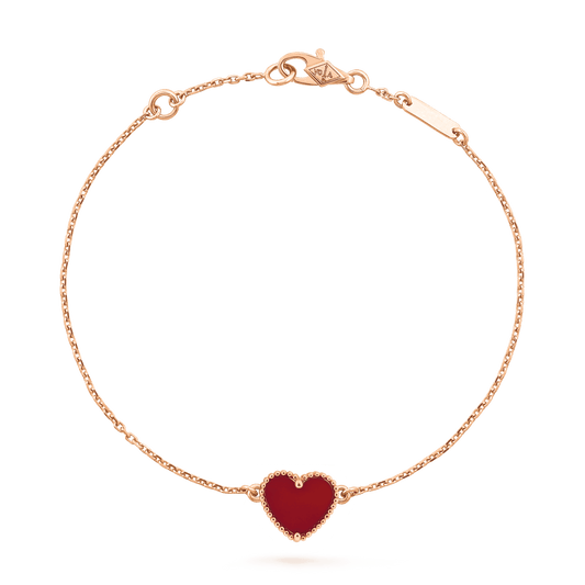 [Riva Jewelry ]HEART CARNELIAN PINK GOLD BRACELET