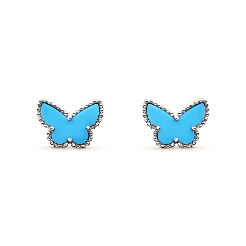 [Riva Jewelry ]BUTTERFLY TURQUOISE EARRINGS SILVER